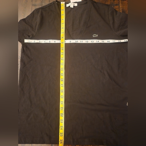 Lacoste Black V-Neck Shirt Sz 12 (44) - Picture 5 of 5